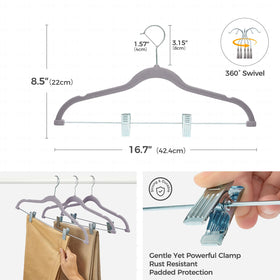 House Day velvet hanger surface provides non-slip grip for delicate fabrics like silk
