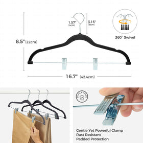 HOUSE DAY Velvet hangers surface provides non slip grip for delicate fabrics