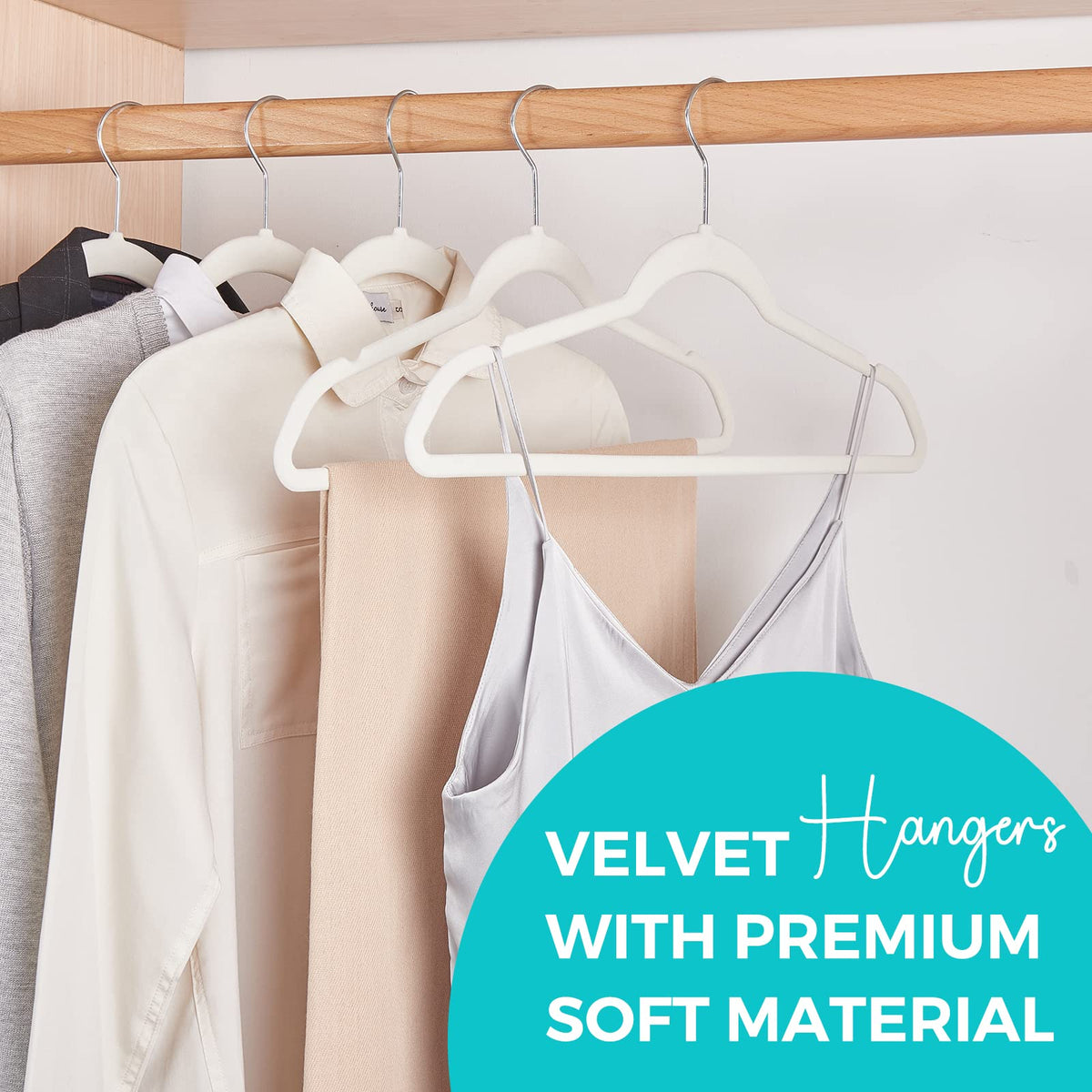 HOUSE DAY Velvet hangers with non-slip flocking secure delicate fabrics