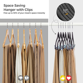 HOUSE DAY Velvet hangers organize full outfits for efficient dressing