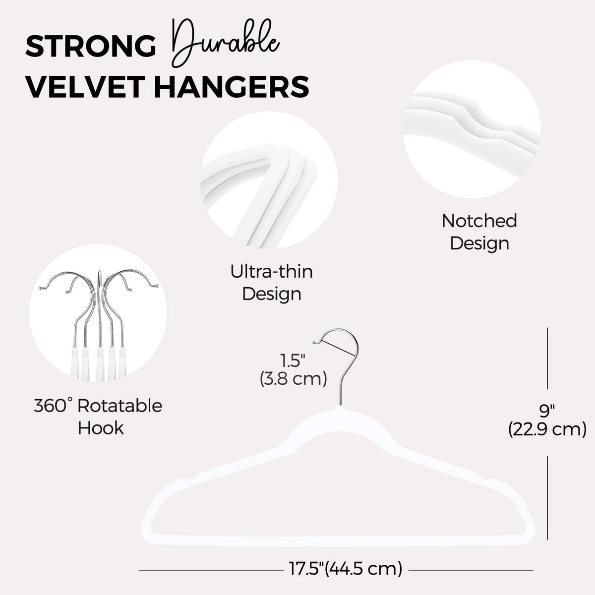 HOUSE DAY packaging showing fifty velvet hangers in four packs