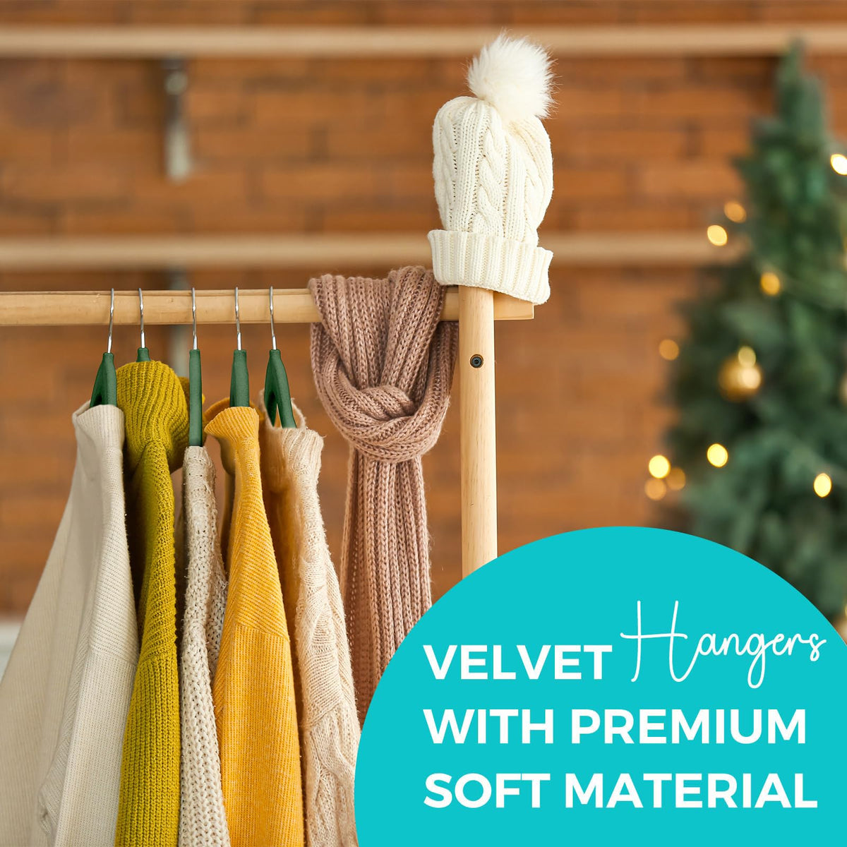 Close-up of soft velvet texture on a HOUSE DAY hanger.