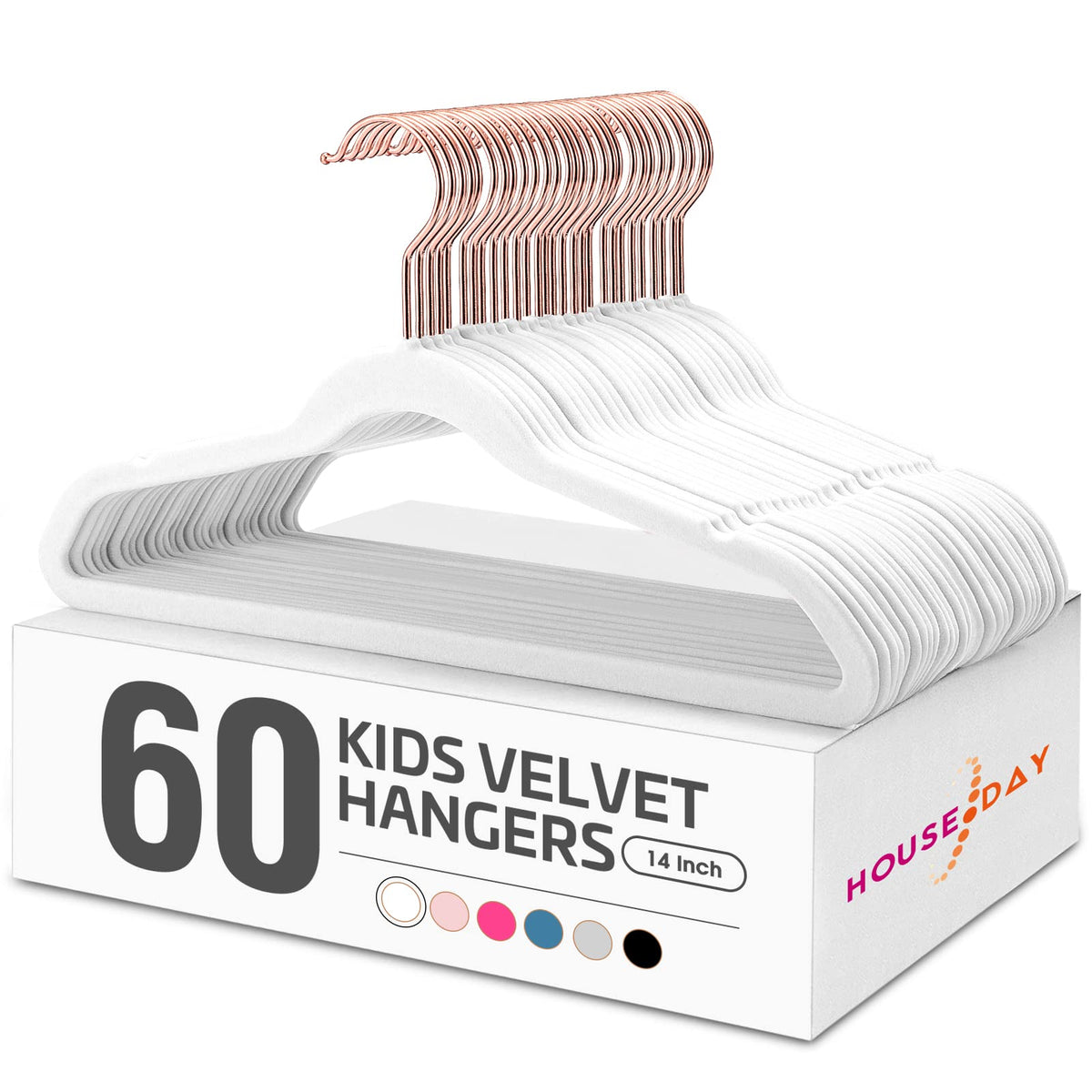 House Day Velvet Kids Hanger close-up showing ultra-thin design for space-saving.