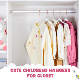 House Day velvet kids hanger with non-slip shoulder grooves for secure outfits.