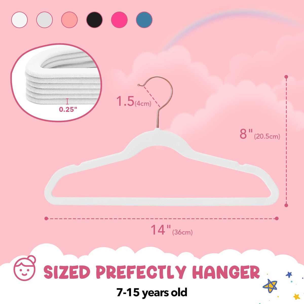 House Day premium kids closet hangers maintain clothes shape over time.