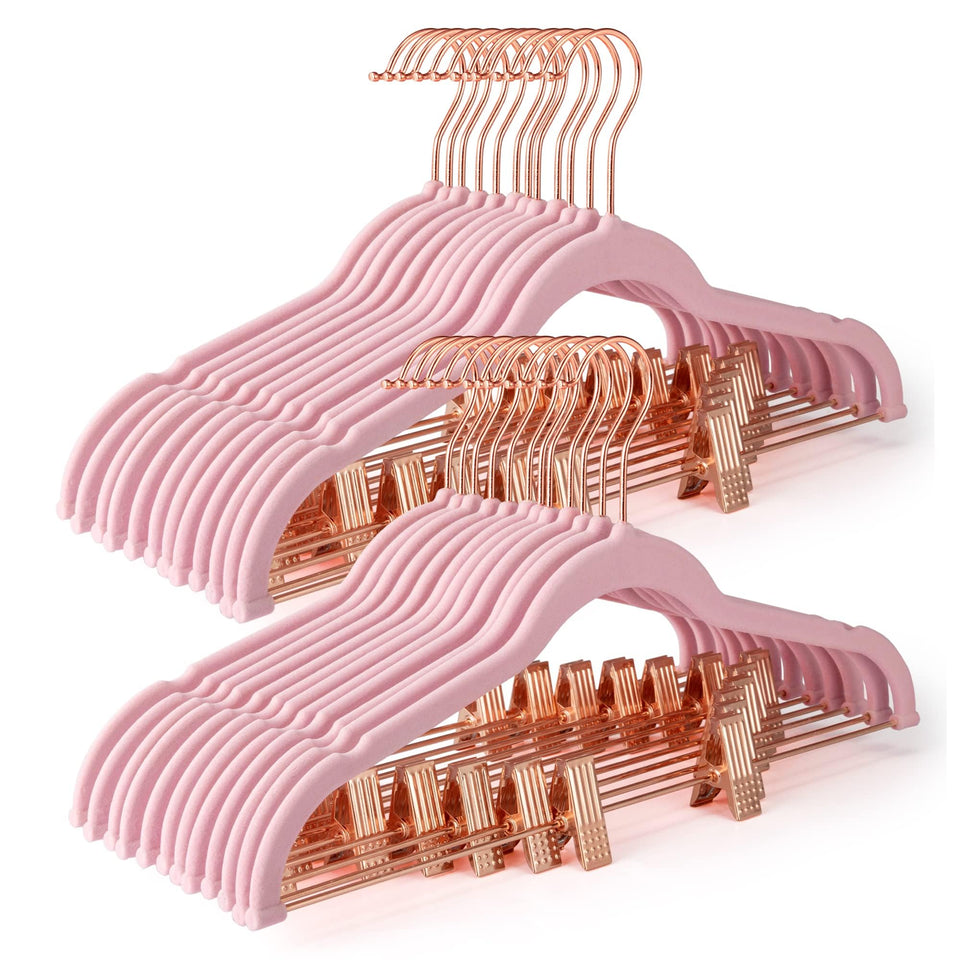 House Day velvet skirt hangers 24-pack front view for closet space.