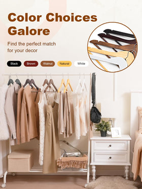 HOUSE DAY walnut wooden hangers bulk pack ideal for organized wardrobes