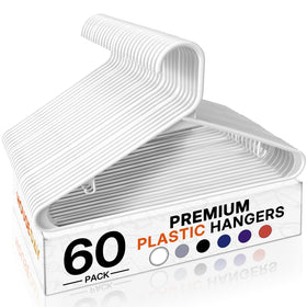 HOUSE DAY white plastic hangers 60-pack organized closet solution for a tidy wardrobe