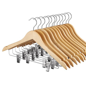 HOUSE DAY wooden hanger with 360-degree swivel hook for easy closet organization