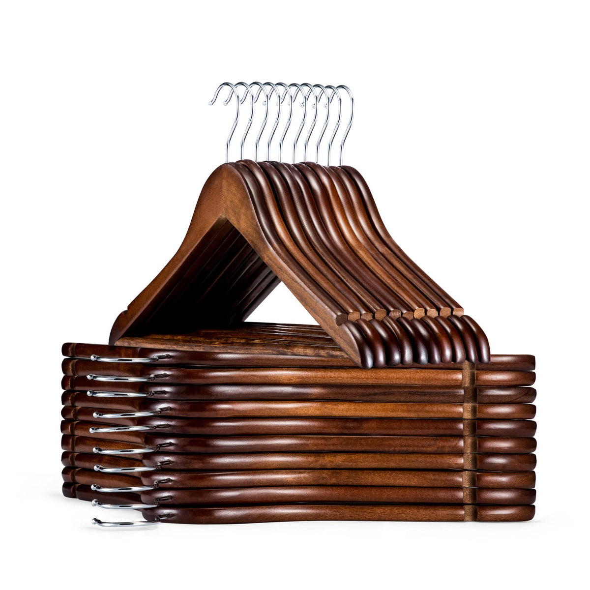 HOUSE DAY wooden hanger with 360° swivel hook for easy closet access