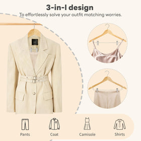 HOUSE DAY contoured shoulder hanger maintains garment silhouette
