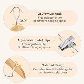 HOUSE DAY hangers include removable clips for pants and skirts
