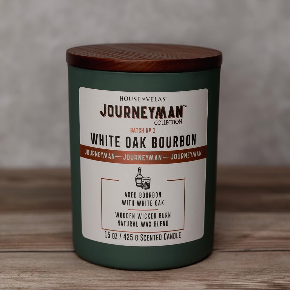 House of Velas Journeyman wooden wick crackle creating cozy atmosphere