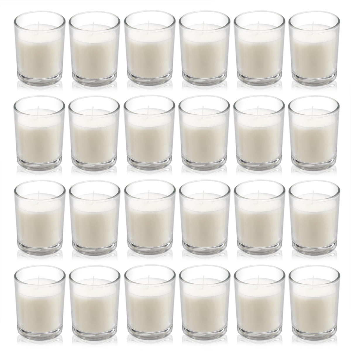 Housecret 24-pack warm white votive candles for elegant centerpieces and long-lasting glow