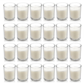 Housecret 24-pack warm white votive candles for elegant centerpieces and long-lasting glow