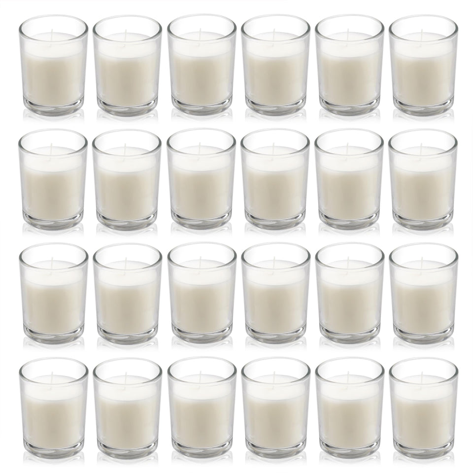 Housecret 24-pack warm white votive candles for elegant centerpieces and long-lasting glow
