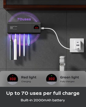 HouseGem holds up to five toothbrushes, including electric models, freeing counter space.