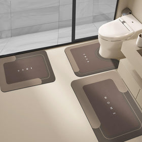 Housego 3-piece absorbent bath mats with diatomite surface for fast absorption.