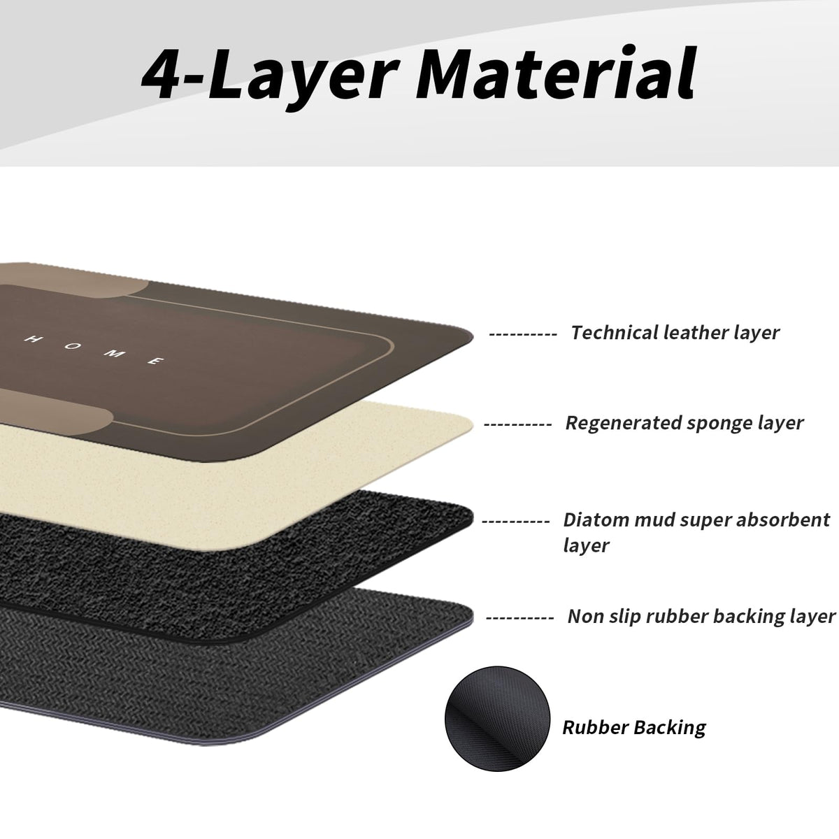 Three-piece brown set for bathroom, kitchen, shower.