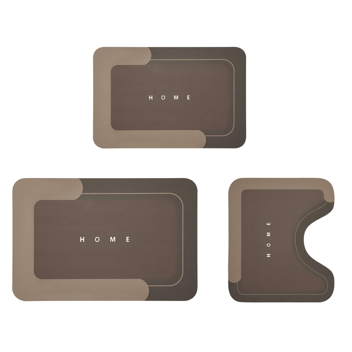 Housego brown absorbent bath mat enhances warmth.
