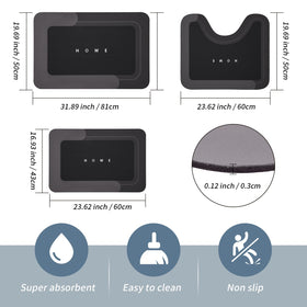 Housego quick-dry mat with rubber-backed anti-slip for secure placement in the bathroom.