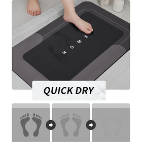 Housego soft diatomite mat comfortable to stand on and quick to dry.