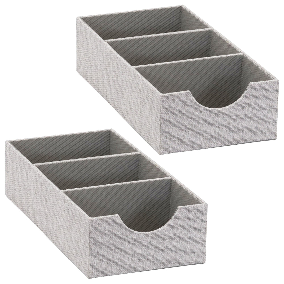 Household Essentials 3-compartment organizer tray neatly stores socks and accessories in a drawer.