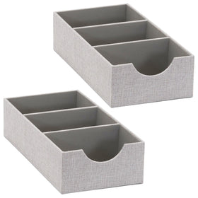 Household Essentials 3-compartment organizer tray neatly stores socks and accessories in a drawer.
