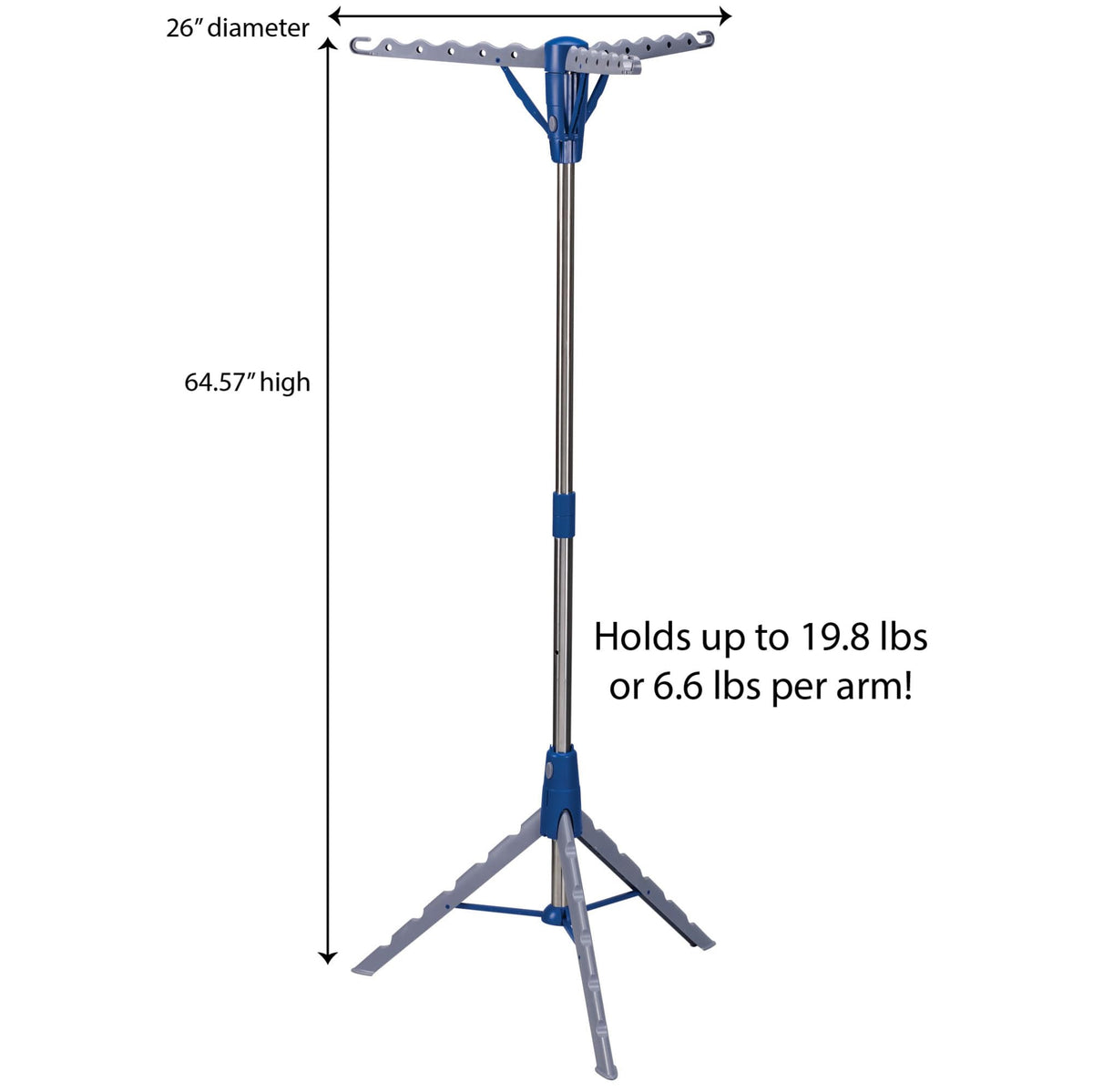 Household Essentials tripod rack with hanger slots for wrinkle-free drying