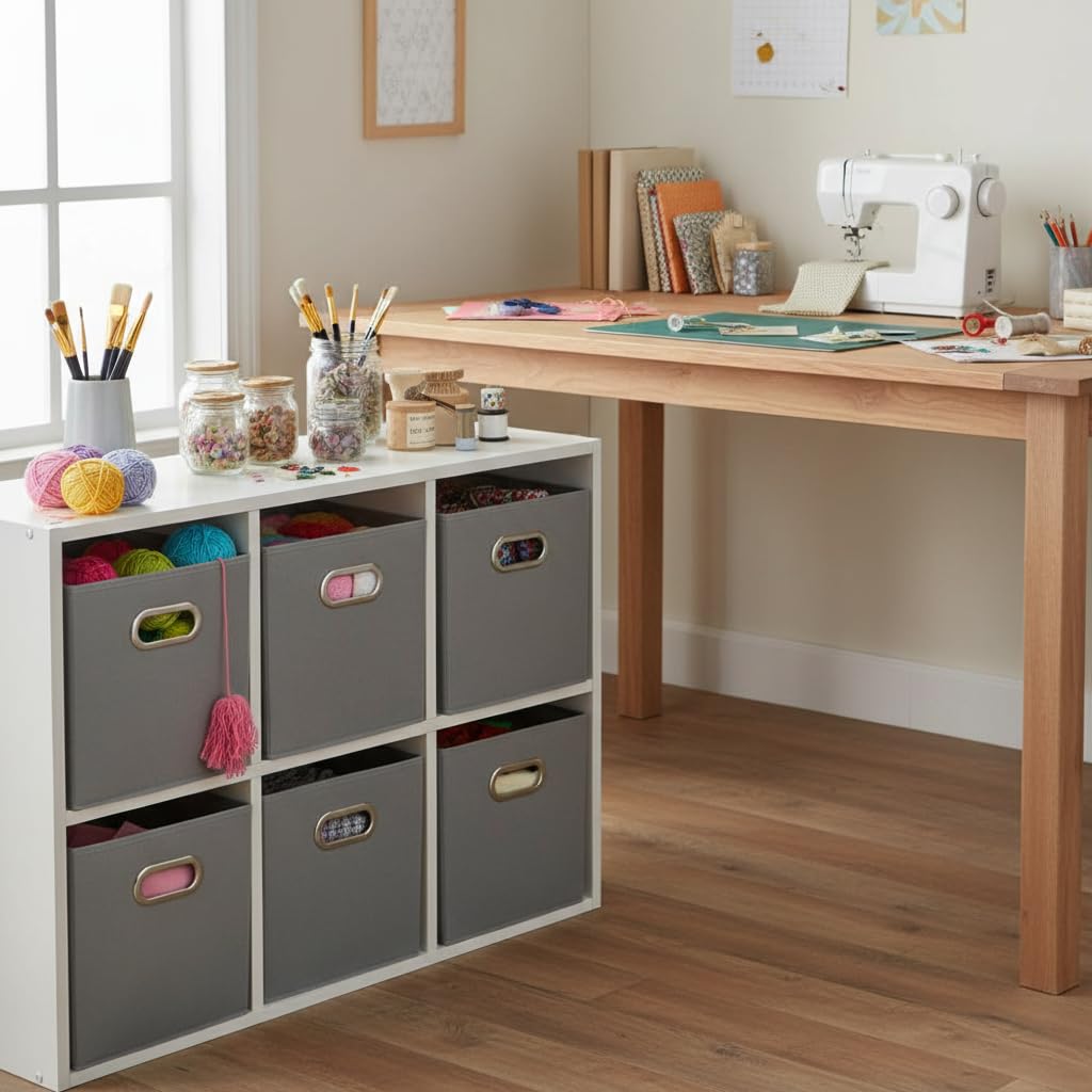 Household Essentials six-pack bins offer versatile storage for books, toys, or supplies.