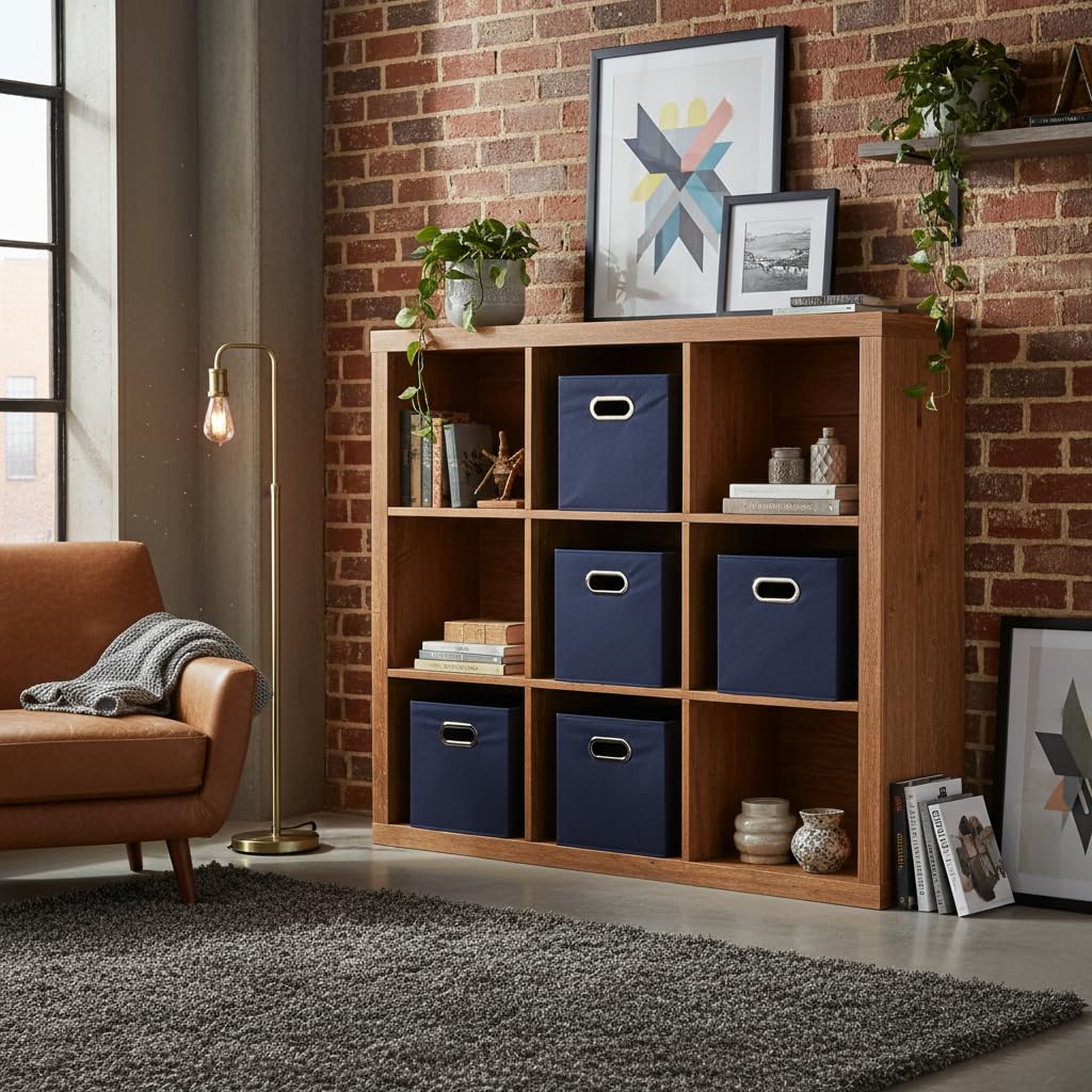 Household Essentials foldable bin fits compact storage when not in use.