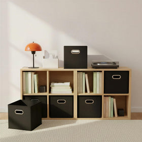 Household Essentials foldable bins used for books and art supplies