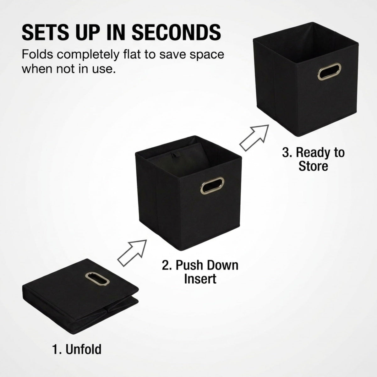 Household Essentials foldable bins chipboard sides showing durable construction