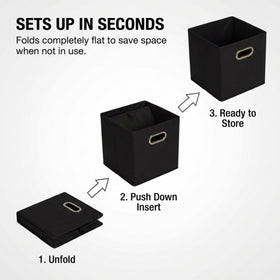 Household Essentials foldable bins chipboard sides showing durable construction