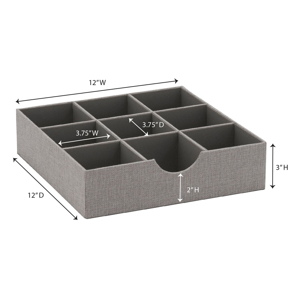 Household Essentials Grey 728-1 display on shelf keeps accessories neat