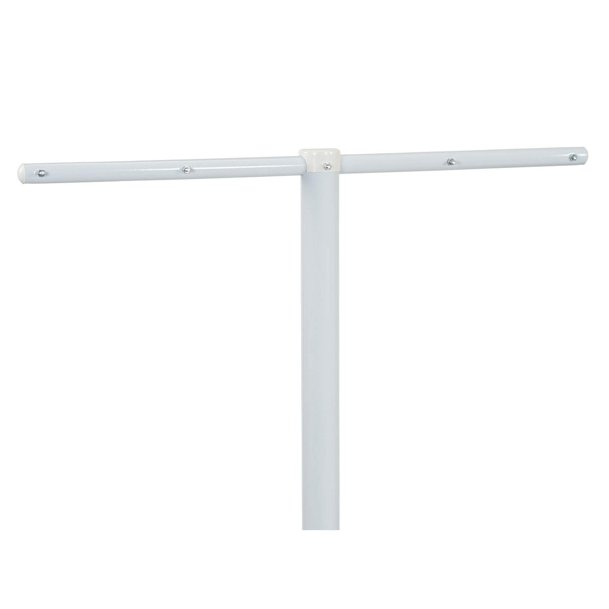 Household Essentials rust-resistant white finish protects the post outdoors.