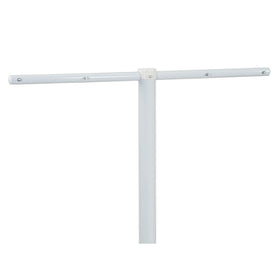 Household Essentials rust-resistant white finish protects the post outdoors.