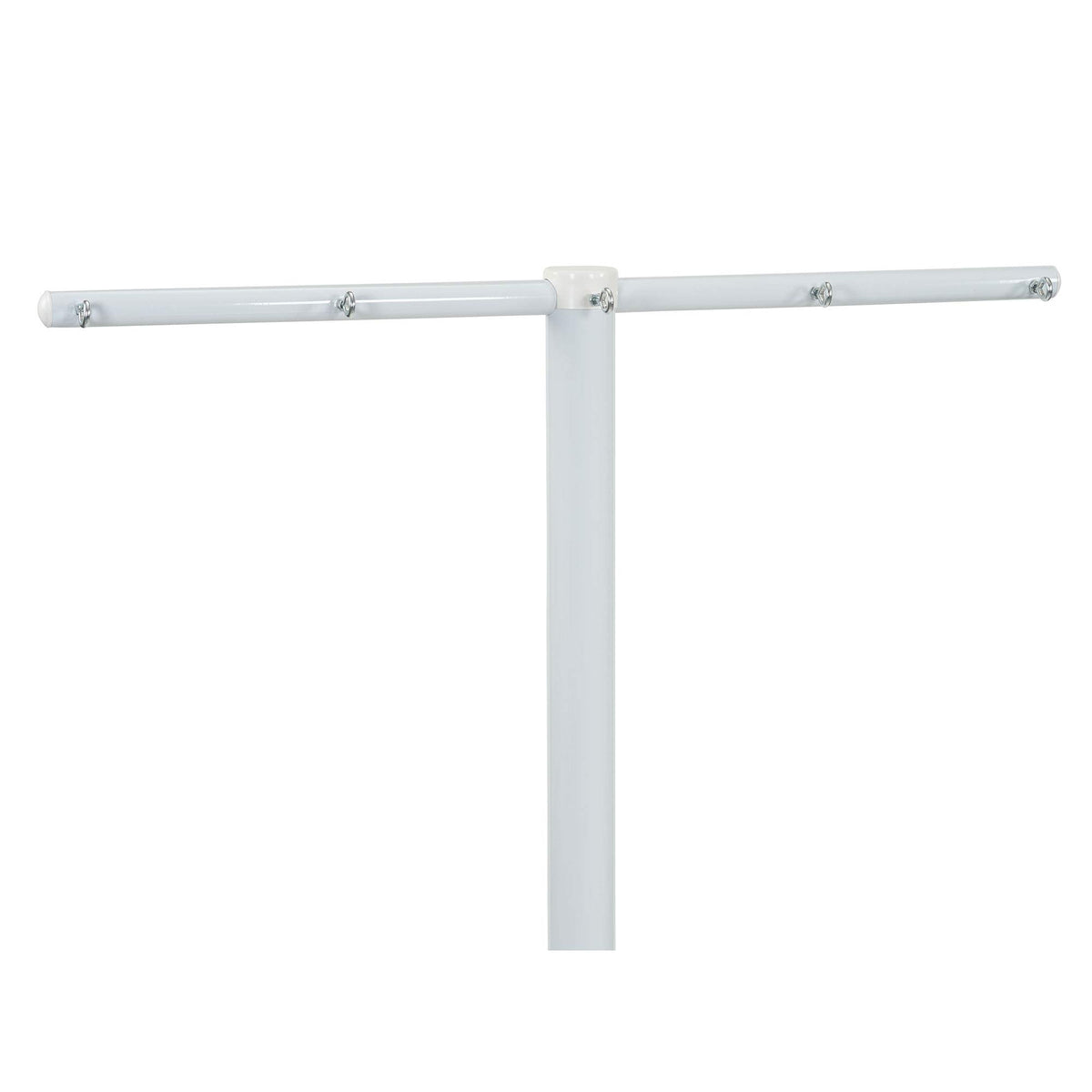 Household Essentials Mega outdoor clothesline T-post in white finish ready for assembly.