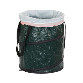 Household Essentials pop-up hamper during yard work helps collect leaves and clippings.