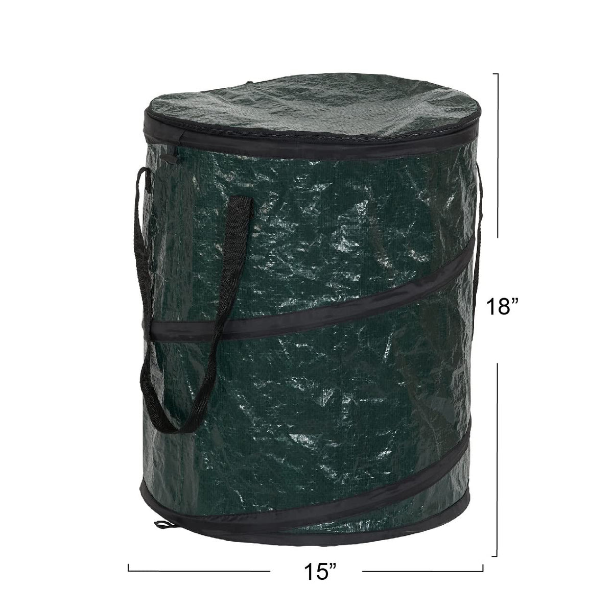 Household Essentials pop-up trash can supports camping use with 30-gallon bag compatibility.