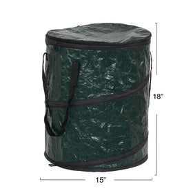 Household Essentials pop-up trash can supports camping use with 30-gallon bag compatibility.