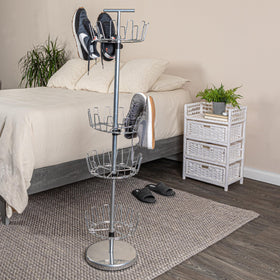 Household Essentials four rotating tiers provide quick access to shoes.