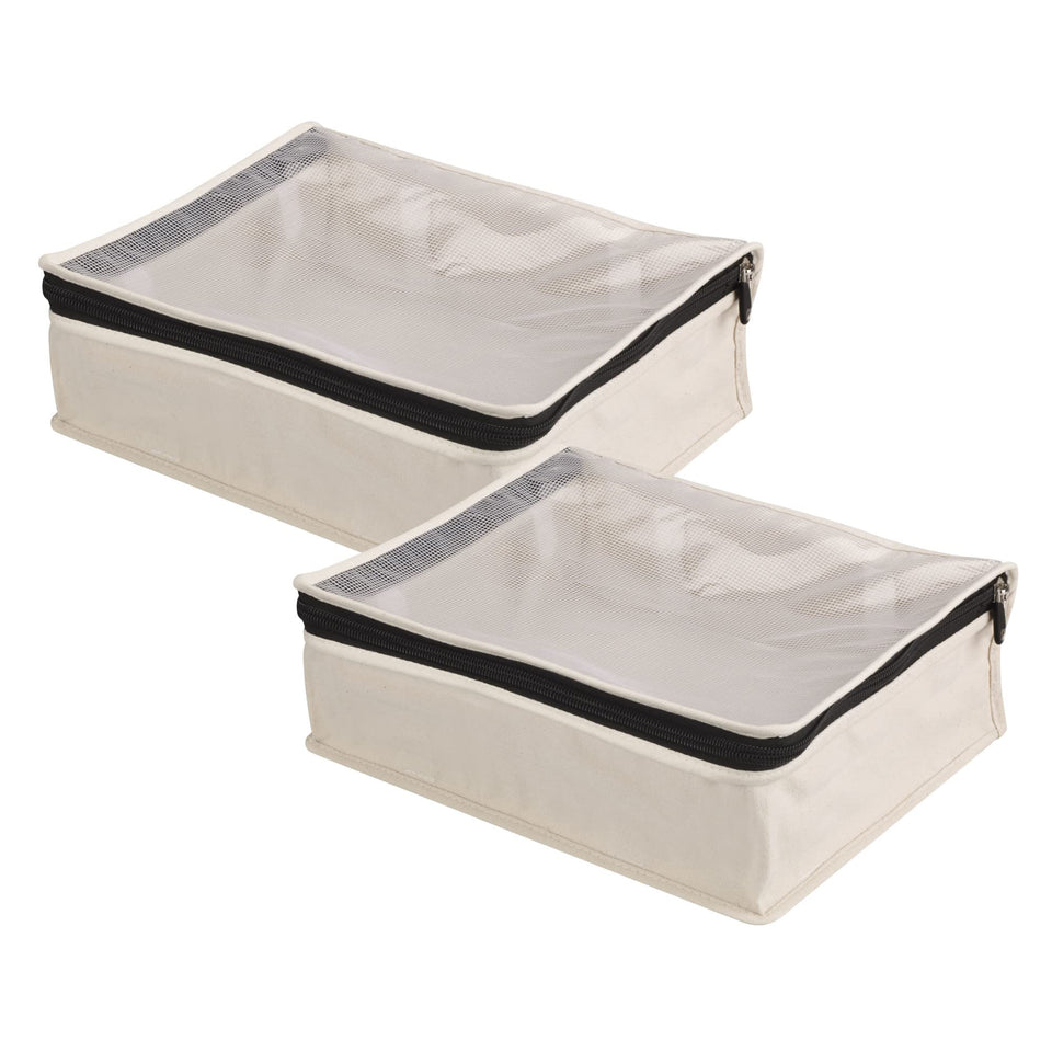 Household Essentials sweater bag under-bed storage, breathable cotton canvas keeps garments organized.
