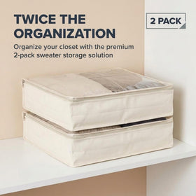 Household Essentials 2-pack sweater storage bags keep garments neatly organized.