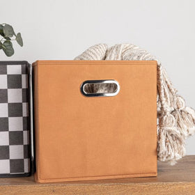 Household Essentials bin in closet use case promoting tidy toy and book storage