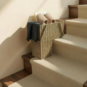 Household Essentials Wicker Stair Basket daily use for papers and shoes