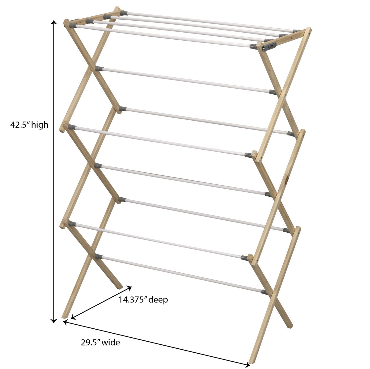 Household Essentials X-Frame drying rack with slanted feet stabilizes the unit for balanced drying