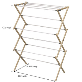 Household Essentials X-Frame drying rack with slanted feet stabilizes the unit for balanced drying