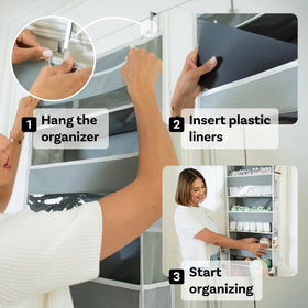 Easy tool-free installation with padded door hooks