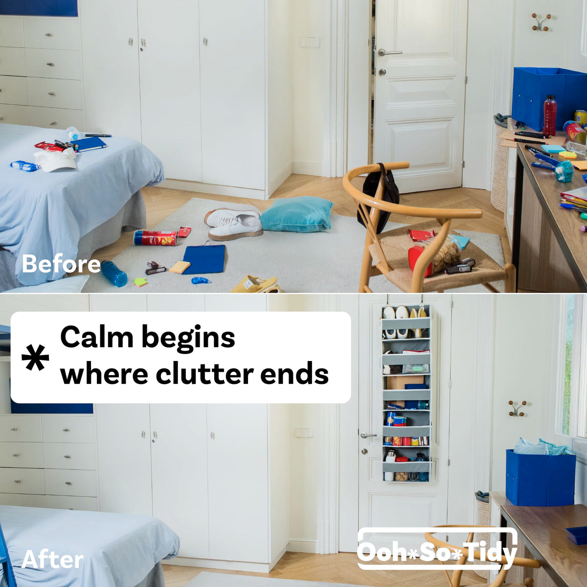 Reinforced grommets and inserts maintain the organizer's shape